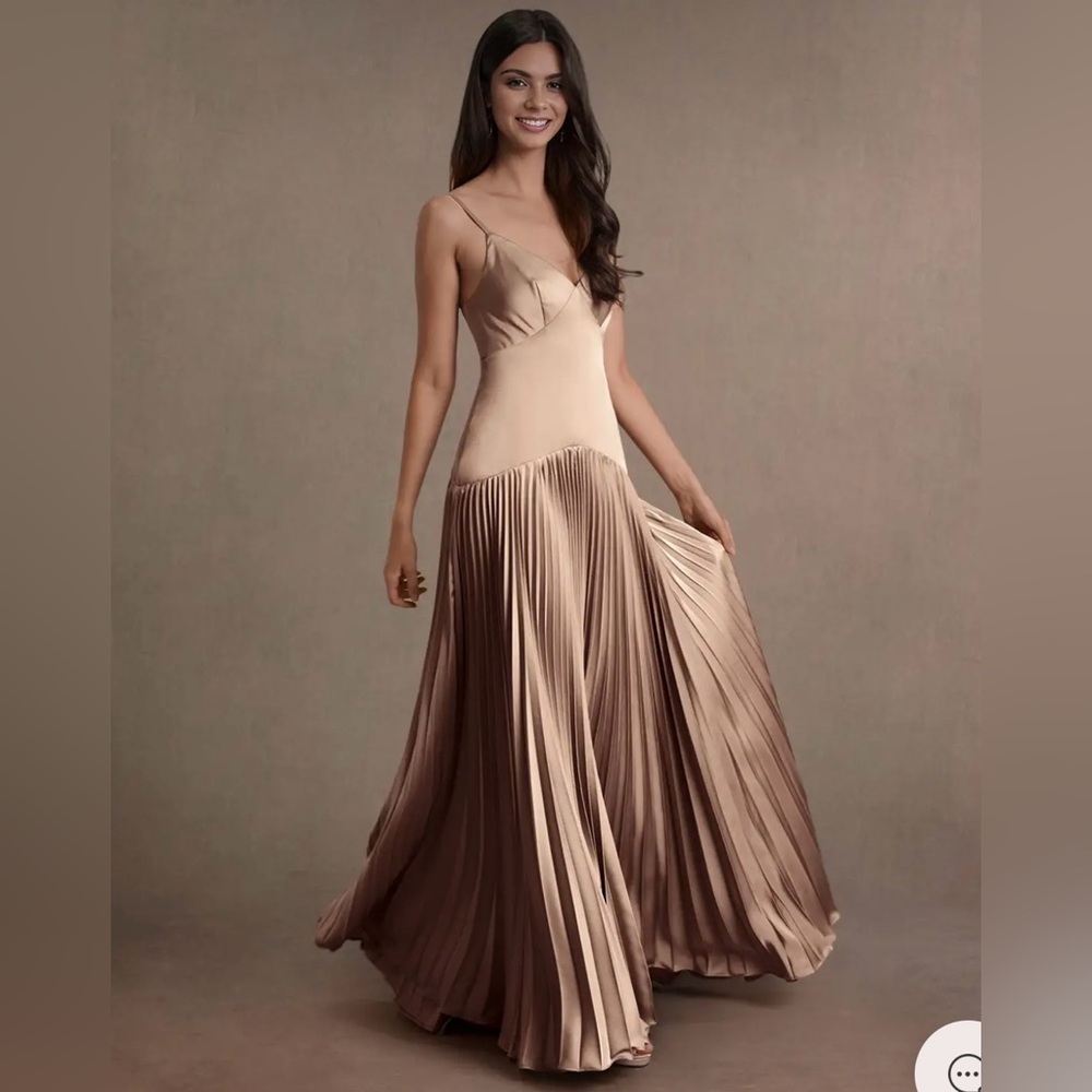 Satin Pleated Maxi Dress